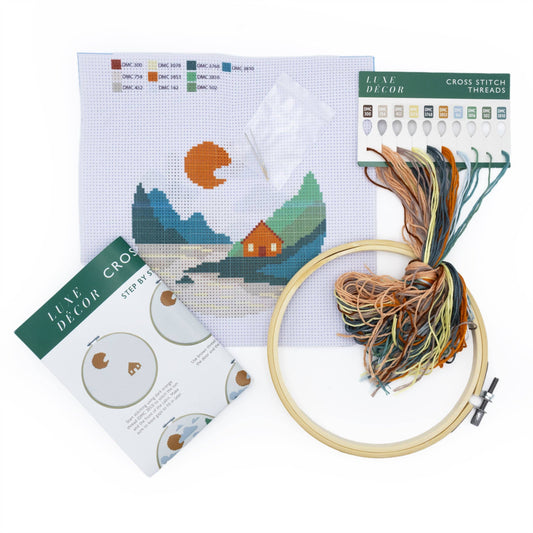 Cross Stitch Kit – Adult Craft Set – Two Designs Included