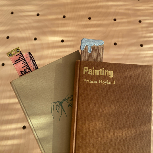 Blue Paintbrush | Embroidered Fabric Bookmark