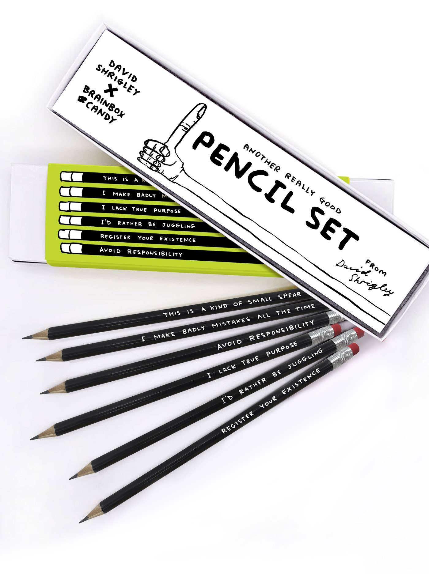 Funny Gift - David Shrigley Pencil Box - 6 Designs (Set 2)