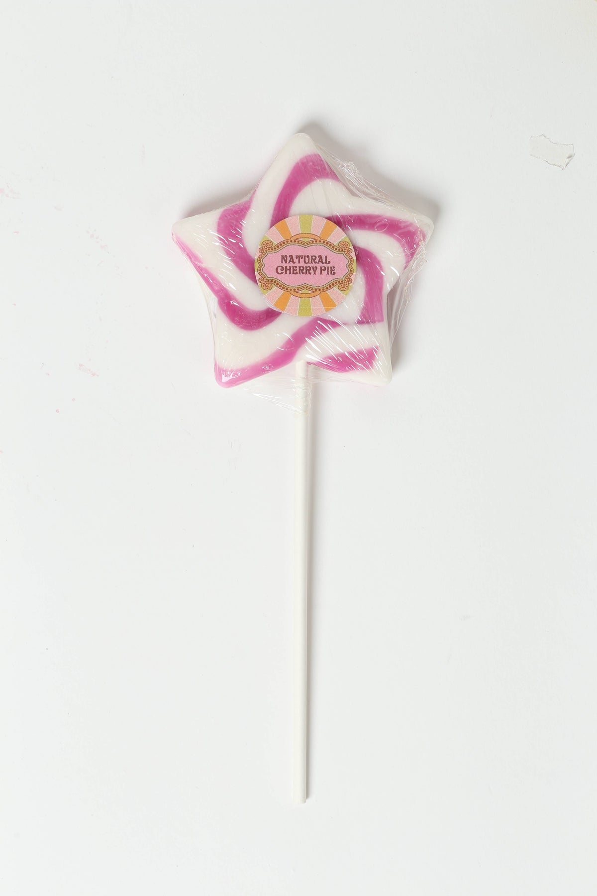 Natural Candy Cherry Pie Star Shaped lollipop 60g