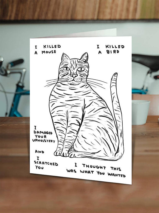 Funny Greetings Card By David Shrigley - I Killed A Mouse