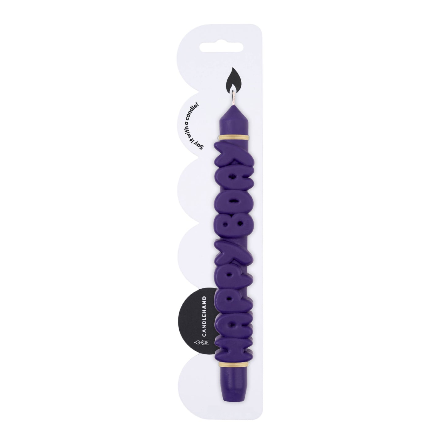 CandleHand Taper candle - HAPPY BDAY - Indigo