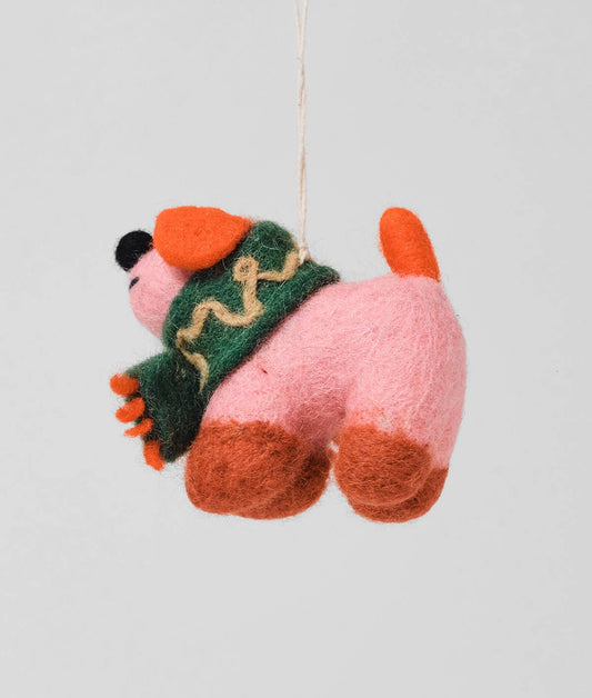 Flip Dog Hanging Felt Ornament
