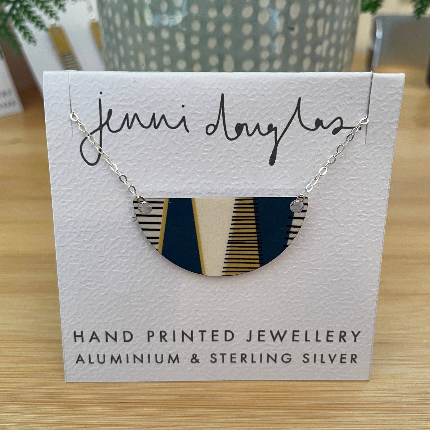 Small Strata Arc Necklace (Navy & Ochre) - NEW