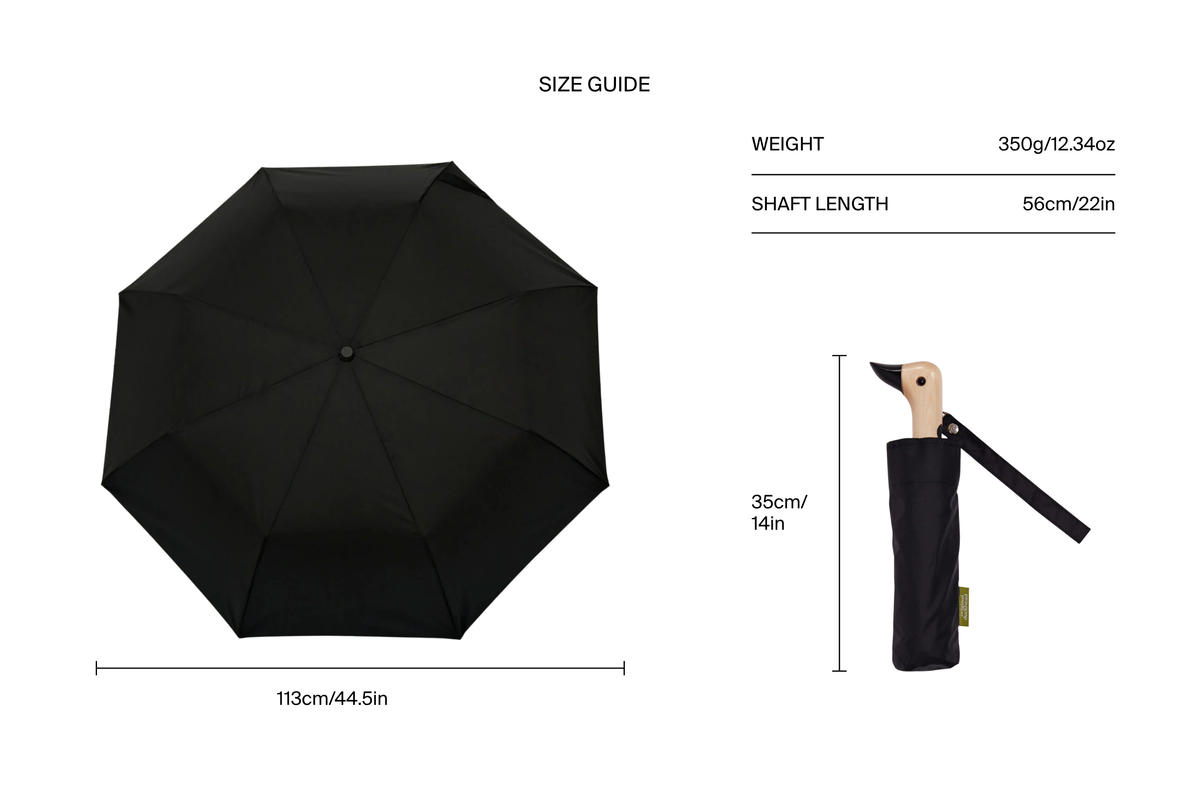 Classic Black Eco-Friendly Duckhead Umbrella