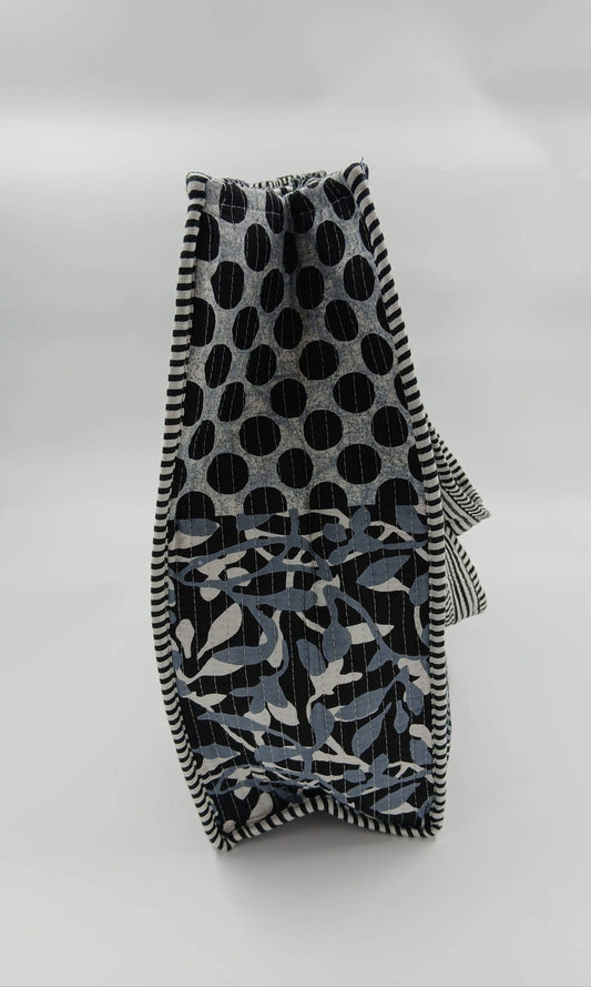 100% Cotton Kantha Quilted Boho Reversible Tote Bag