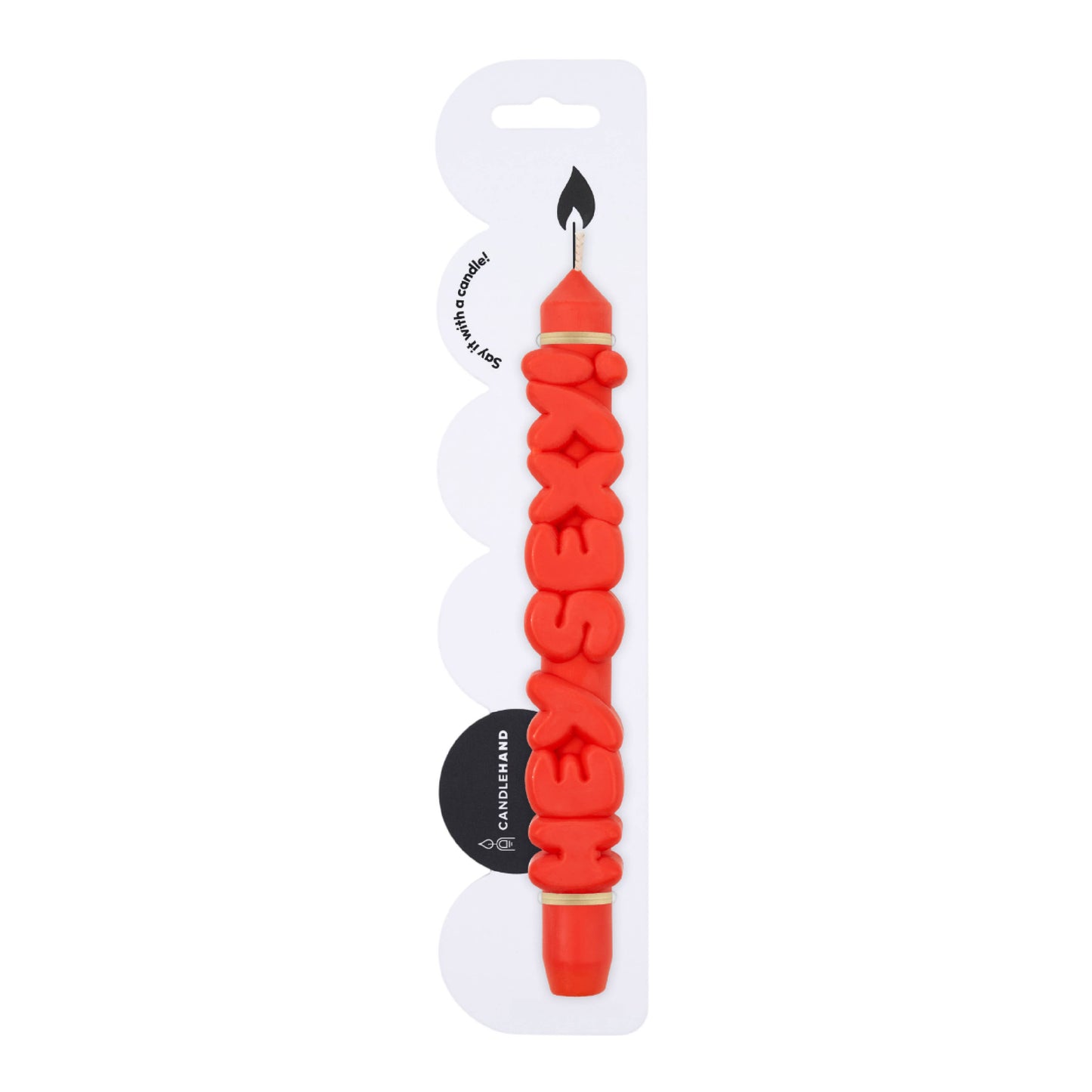CandleHand Taper candle - HEY SEXY! - Orange