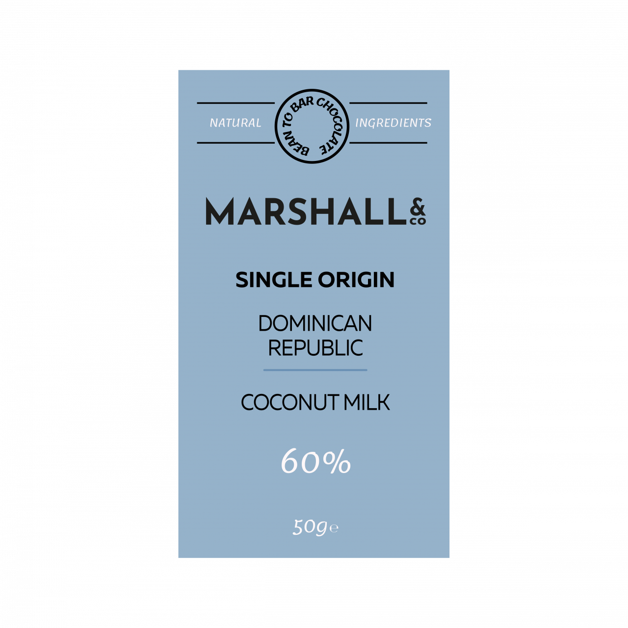 Dominican Republic Coconut Milk 60% Chocolate Bar 50g
