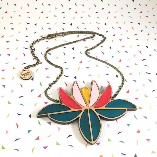 Linda Lotus Lily Statement Necklace