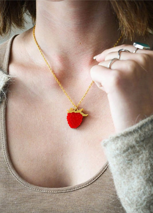 Raspberry Charm Necklace