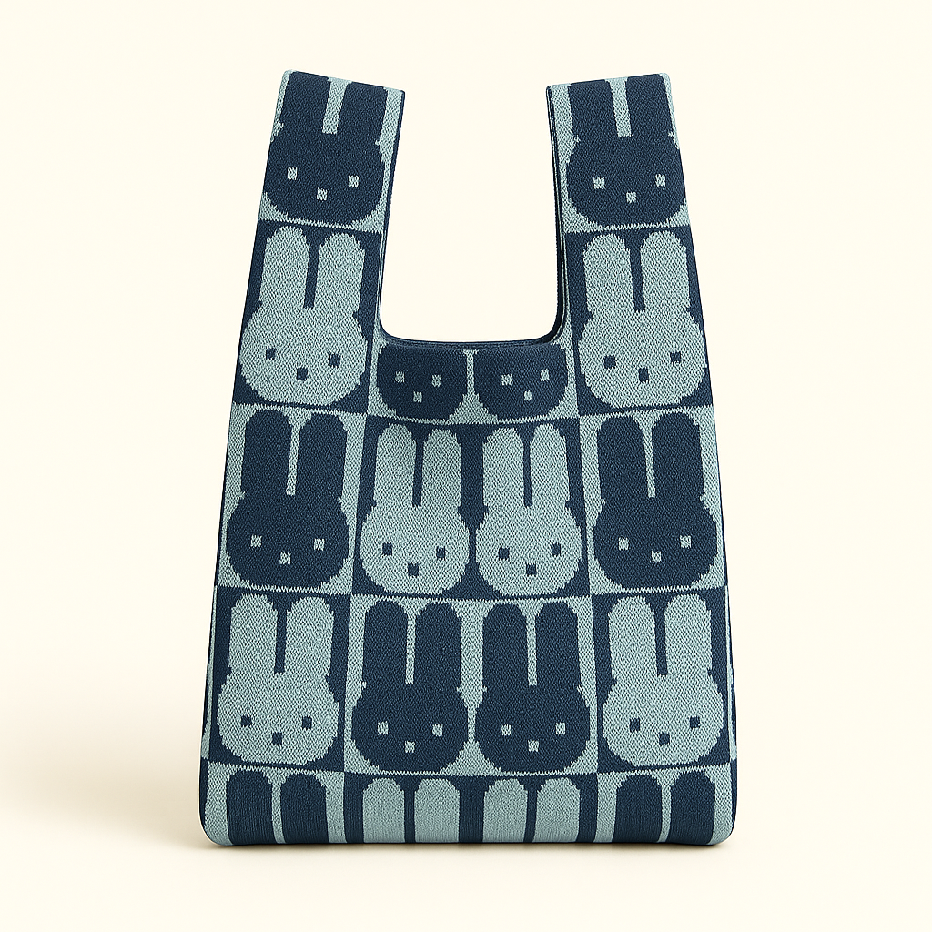 Chessboard Bunny - Knitted bag