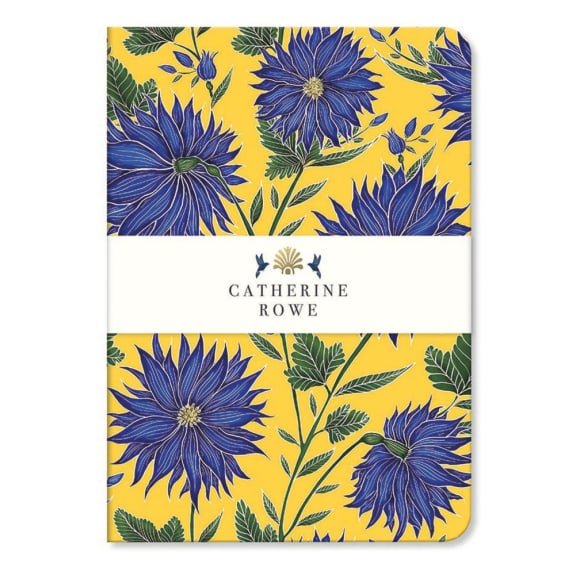 Blue Flowers Luxury A5 Notebook- Catherine Rowe