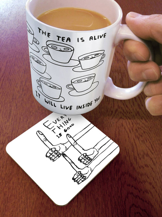 Funny Gift David Shrigley Coaster - Everything Is Good