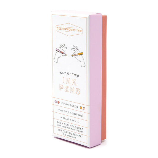 Designworks Ink Colour Block Pens - Rosewood & Blush (Set 2)