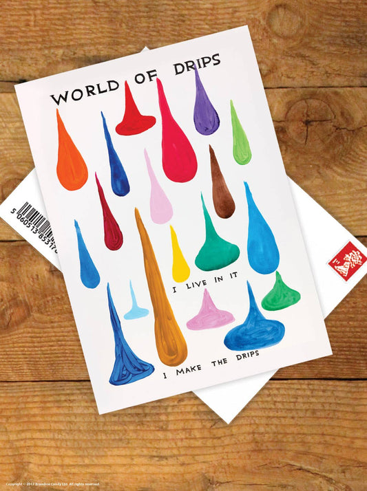 Funny A6 Art Postcard by David Shrigley - World Of Drips