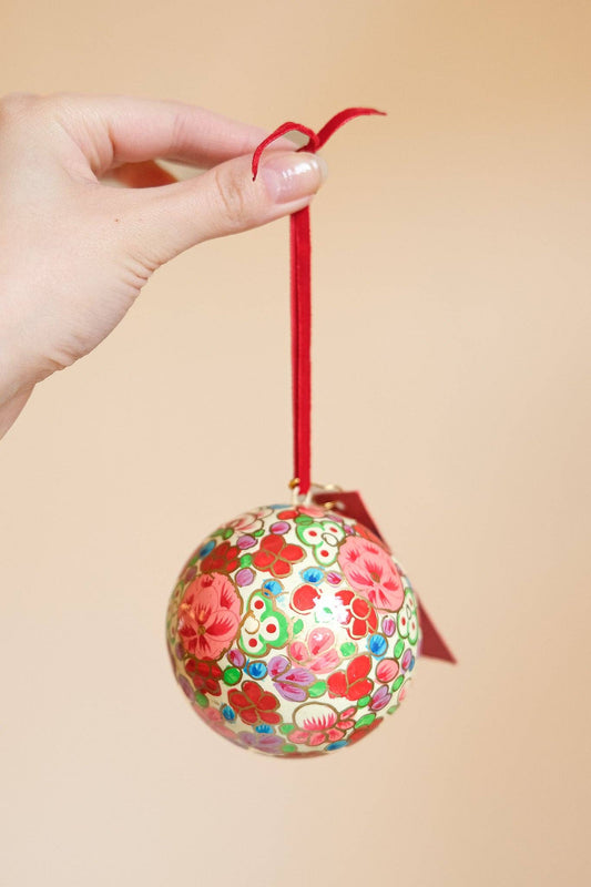 Crimson Flowers Bauble