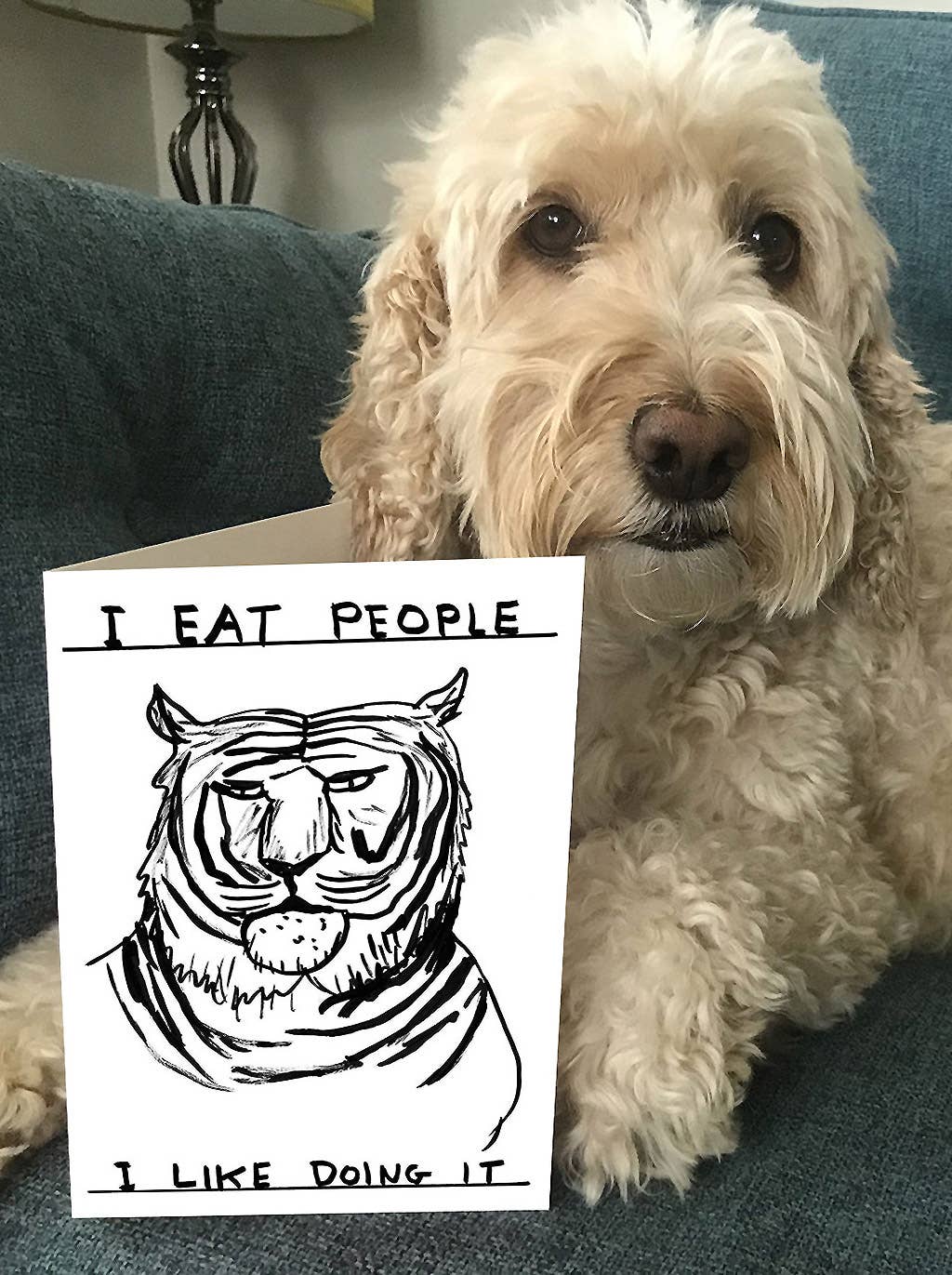 Funny Greetings Card By David Shrigley - I Eat People