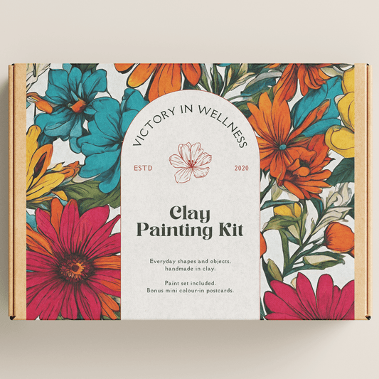 Clay Painting Kit Flowers Paint by Numbers Kit, DIY Flower Painting, Craft
