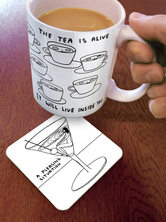 Funny Gift David Shrigley Coaster - A Pleasing Situation