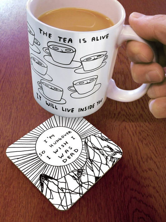 Funny Gift David Shrigley Coaster - I'm So Hungover