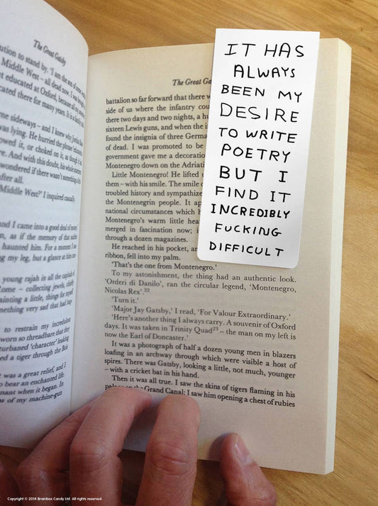 Funny Gift - David Shrigley Magnetic Bookmark - Write Poetry