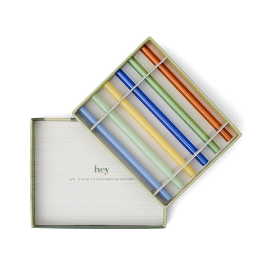 Here's How "The Whistler" Colored Glass Straws - Set of 6