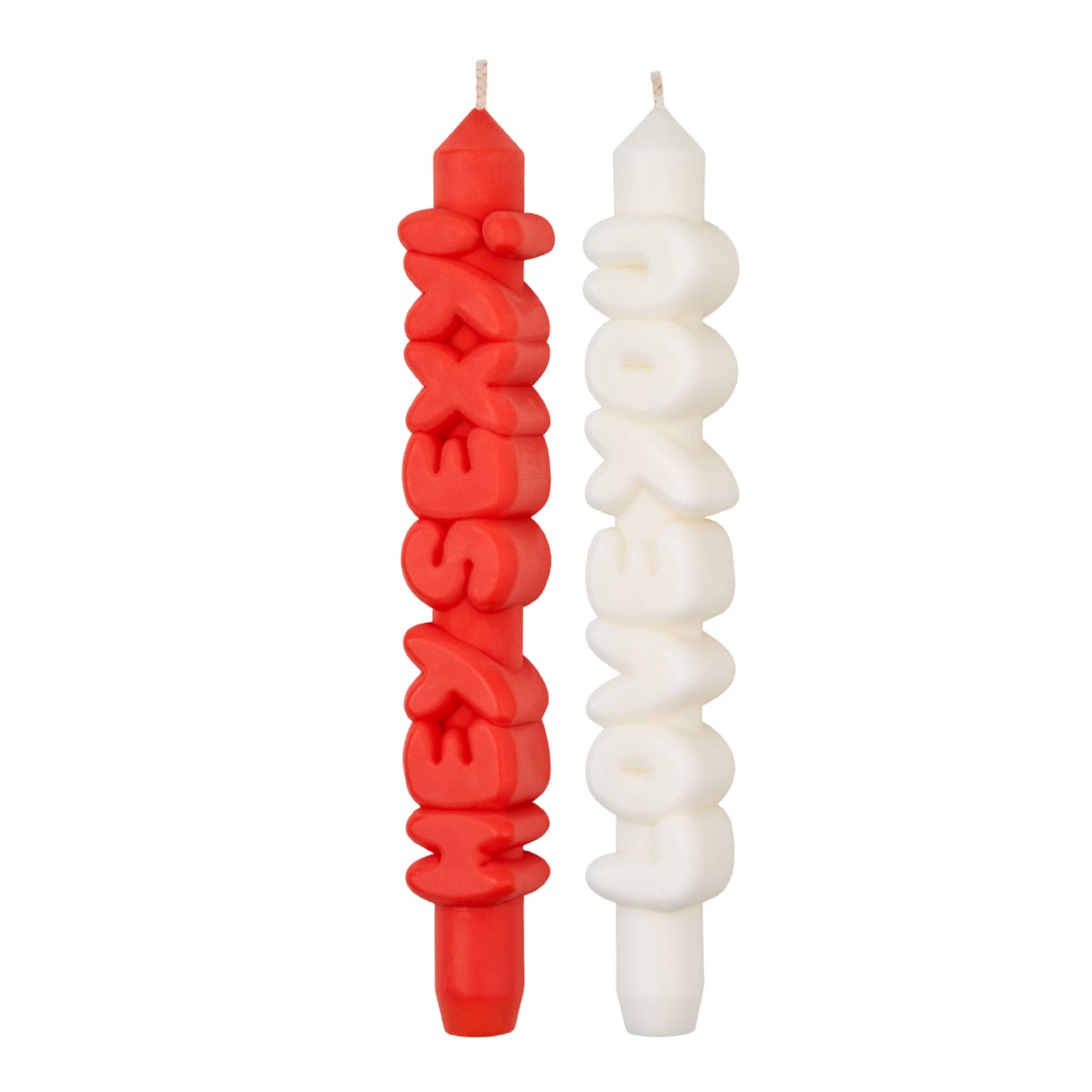 CandleHand Taper Candle Set | Sweet Talk Orange & White