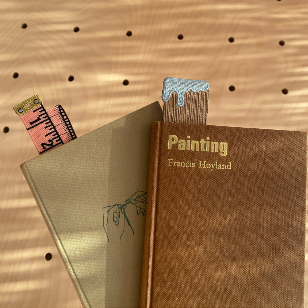 Blue Paintbrush | Embroidered Fabric Bookmark