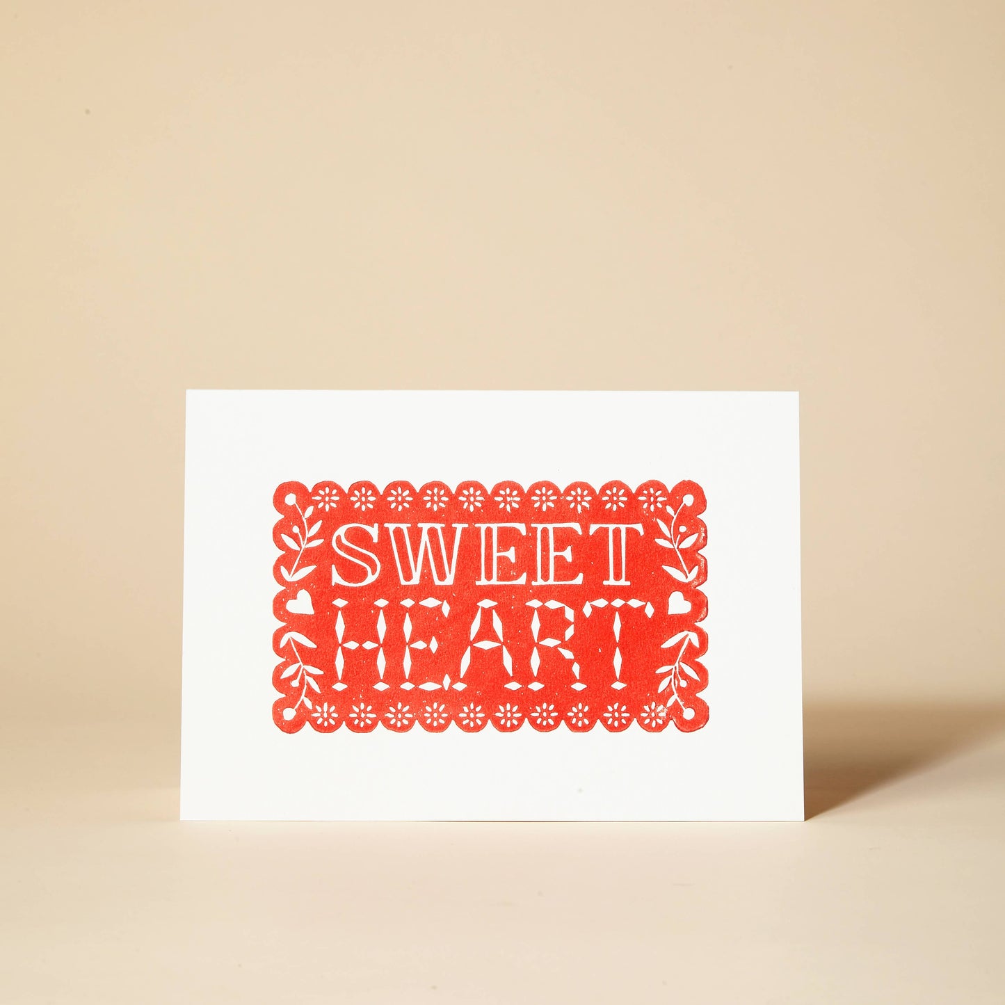 Sweet Heart Linocut Greeting Card
