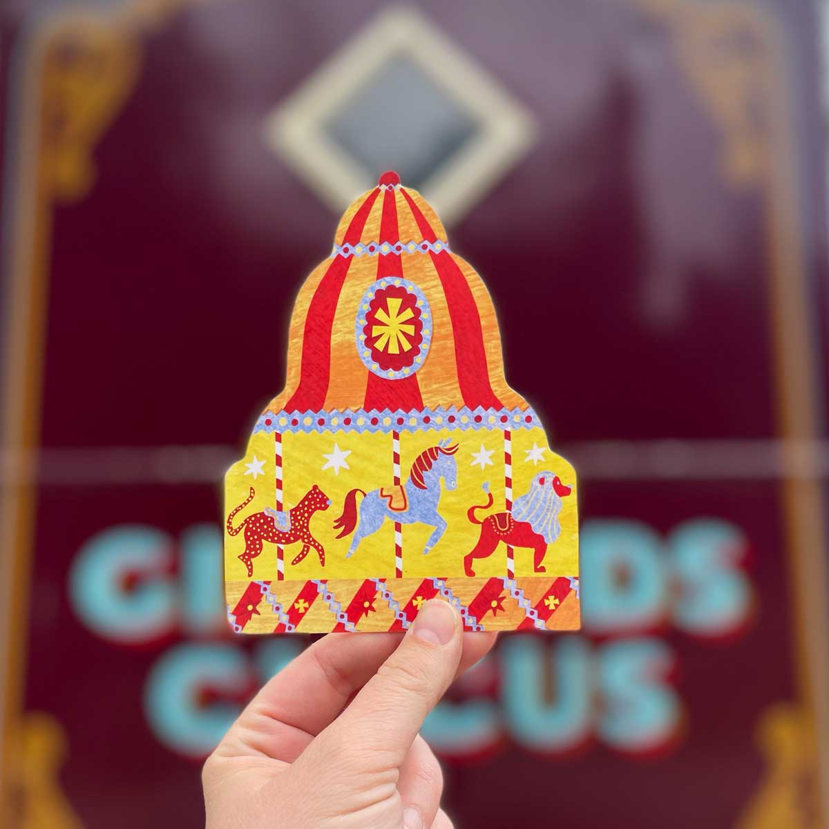 Carousel Shaped Greeting Card