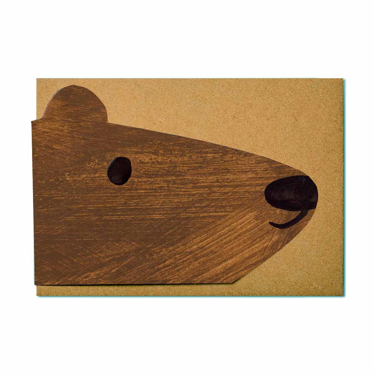 Brown Bear Shaped Greeting Card