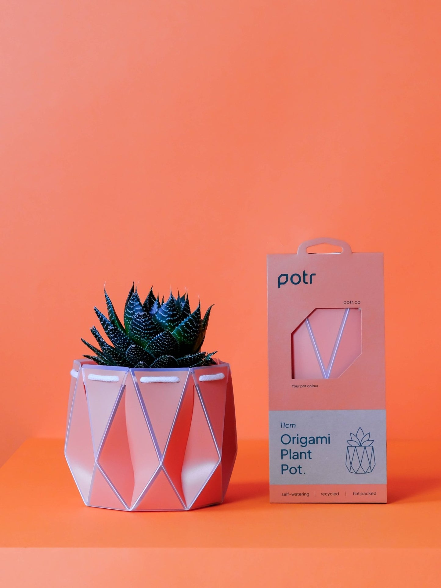 11cm Self-watering POTR | Coral Orange