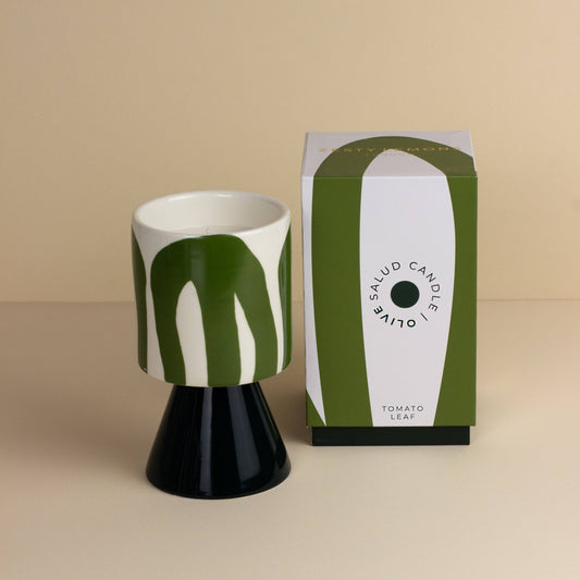 Kiln: Drip Glaze Candle Olive - Activated Charcoal & Matcha