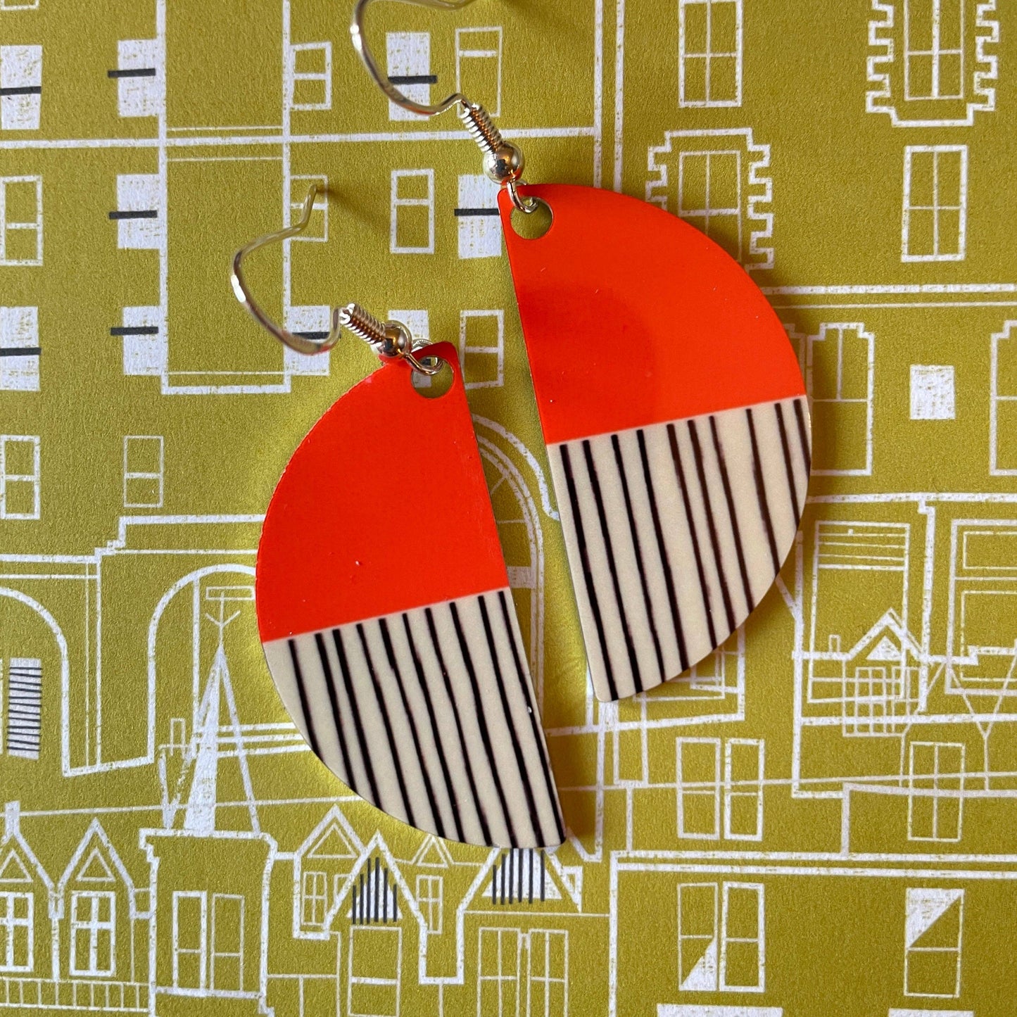 Peony Arc Earrings (Poppy Red) - NEW