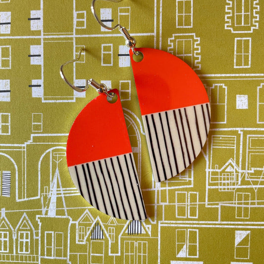 Peony Arc Earrings (Poppy Red) - NEW