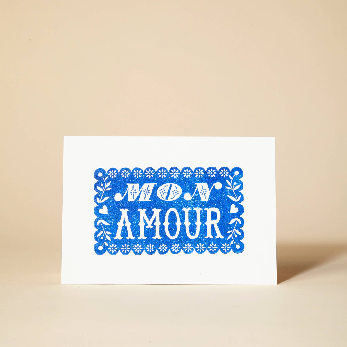 Mon Amour Linocut Greeting Card