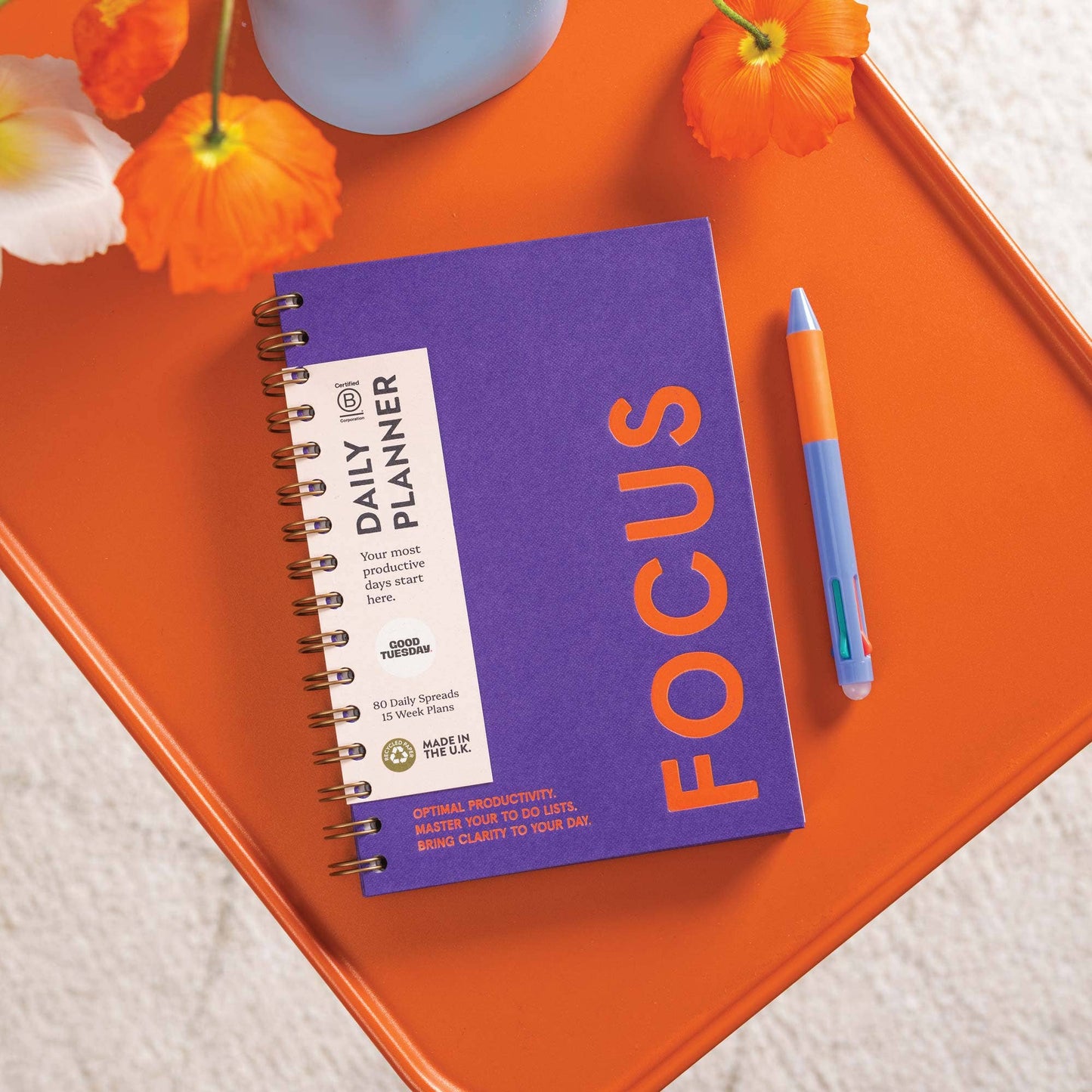 Daily Productivity Planner | Undated | Hardback | Purple