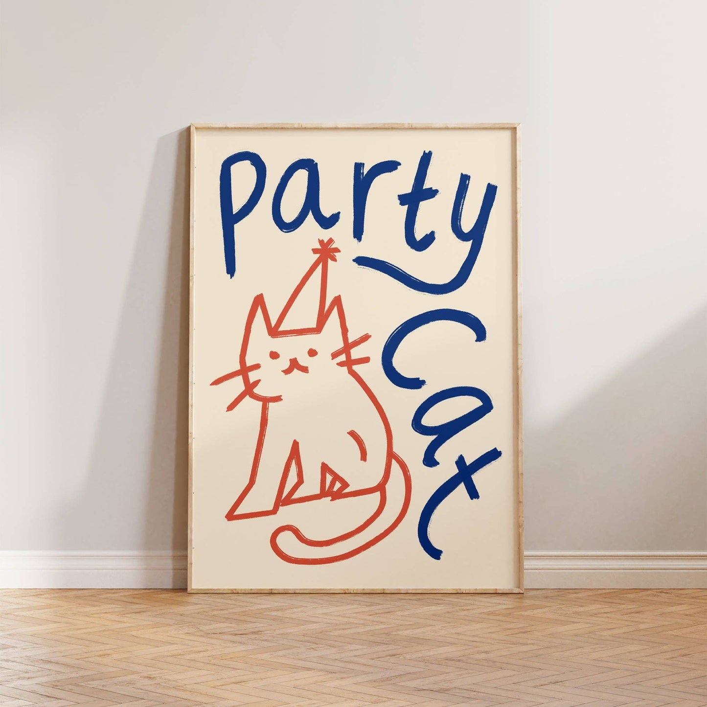 Party Cat Doodle Print
