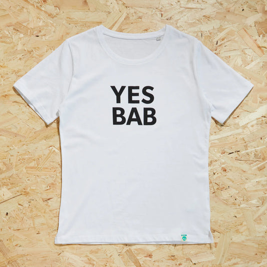 Yes Bab White Adult Tee