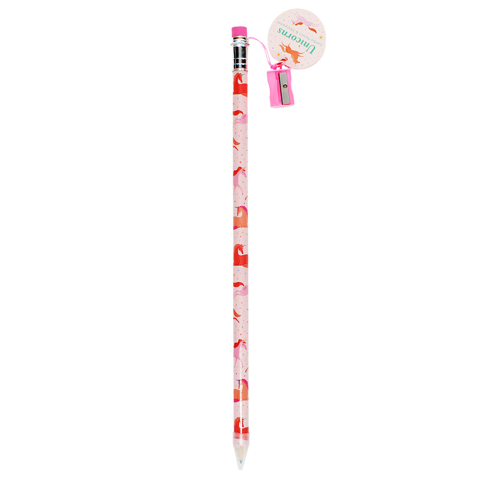 Jumbo pencil with sharpener - Unicorn