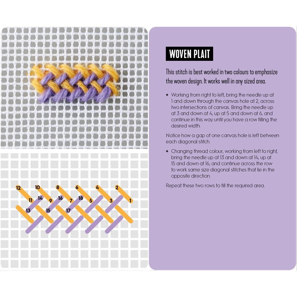 Needlepoint: A modern stitch directory in 50 cards
