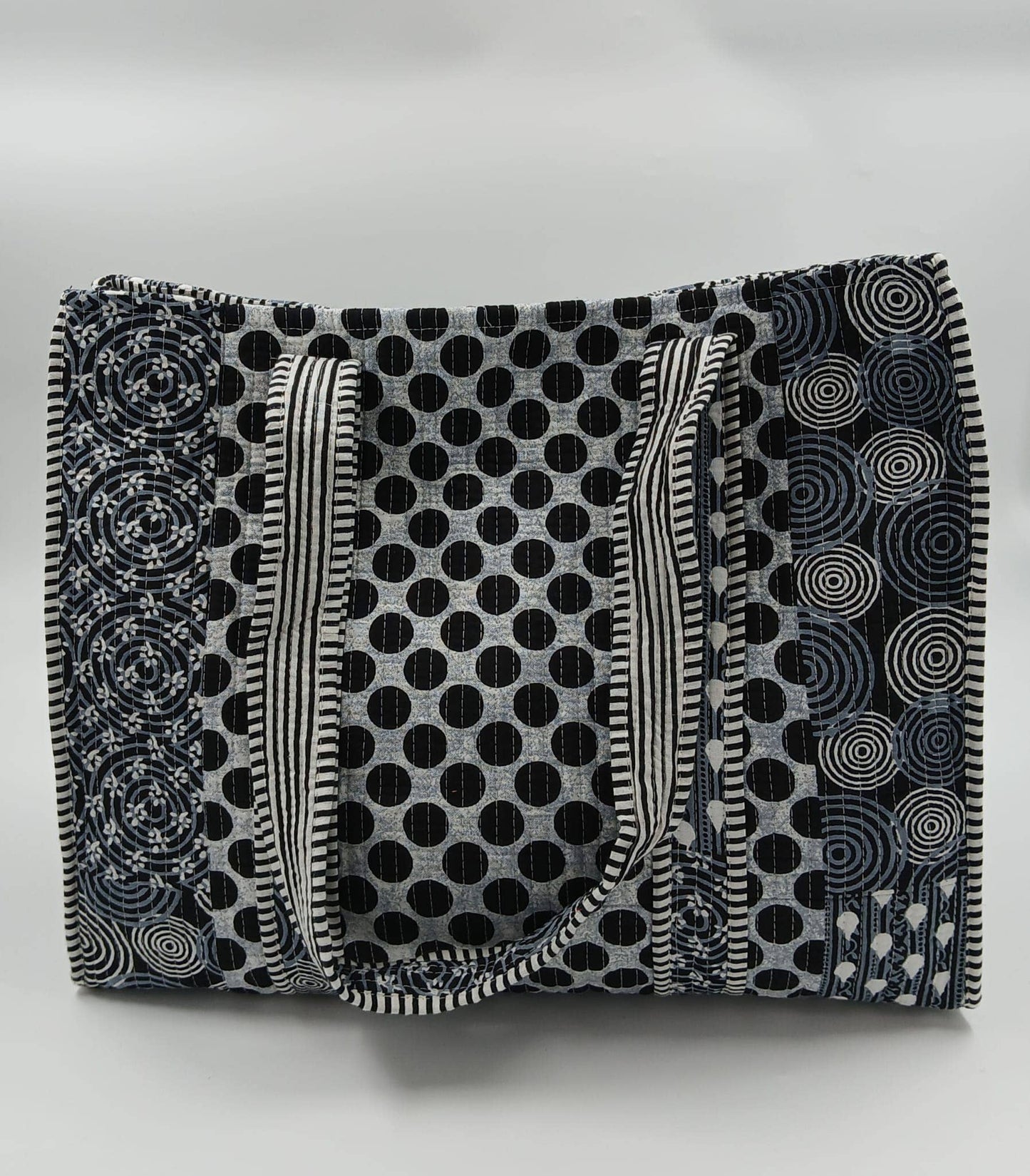 100% Cotton Kantha Quilted Boho Reversible Tote Bag