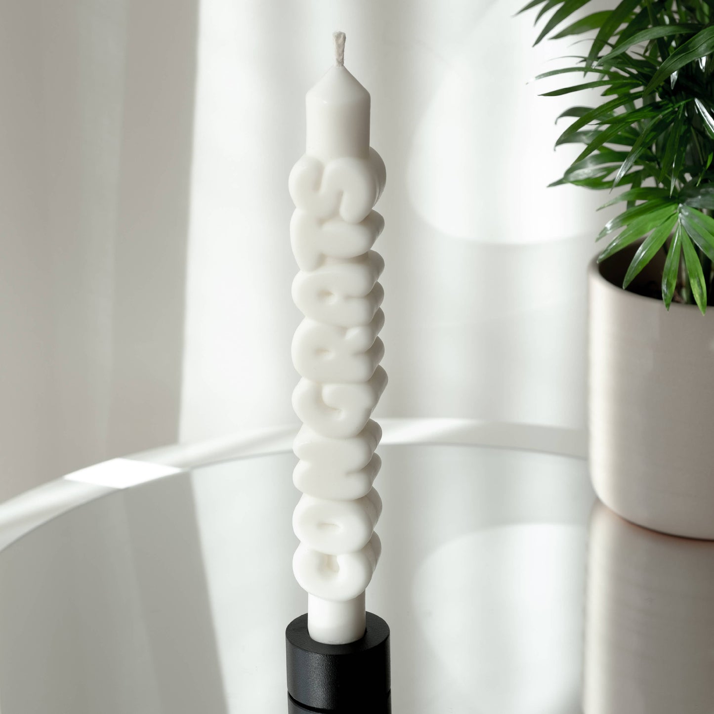 CandleHand Taper candle - CONGRATS - White