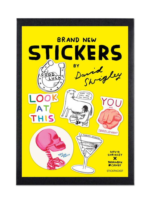 Funny Gift - Sticker Pack 4 by David Shrigley - 6 designs