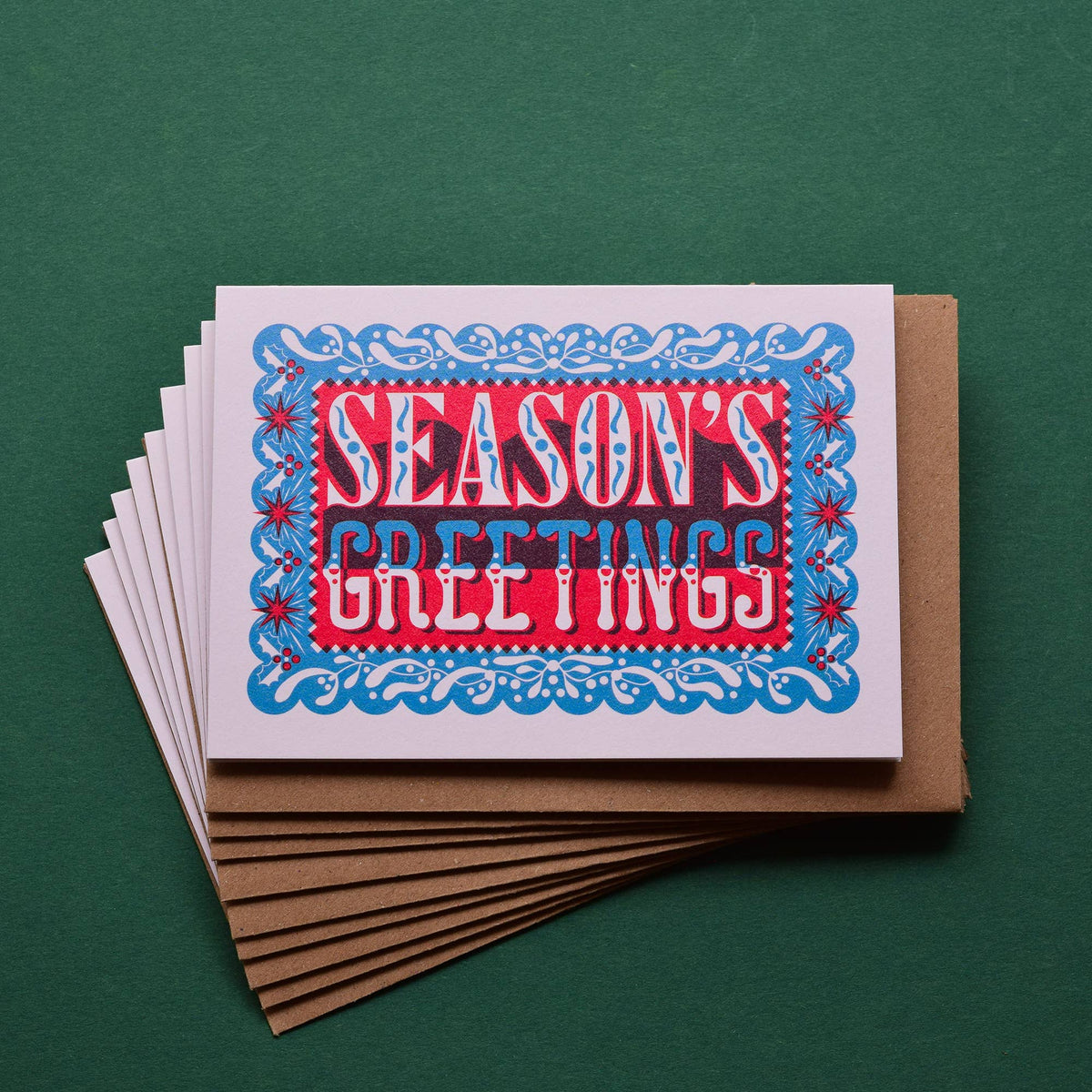 'Season's Greetings' Pack Christmas Cards (10 Cards)
