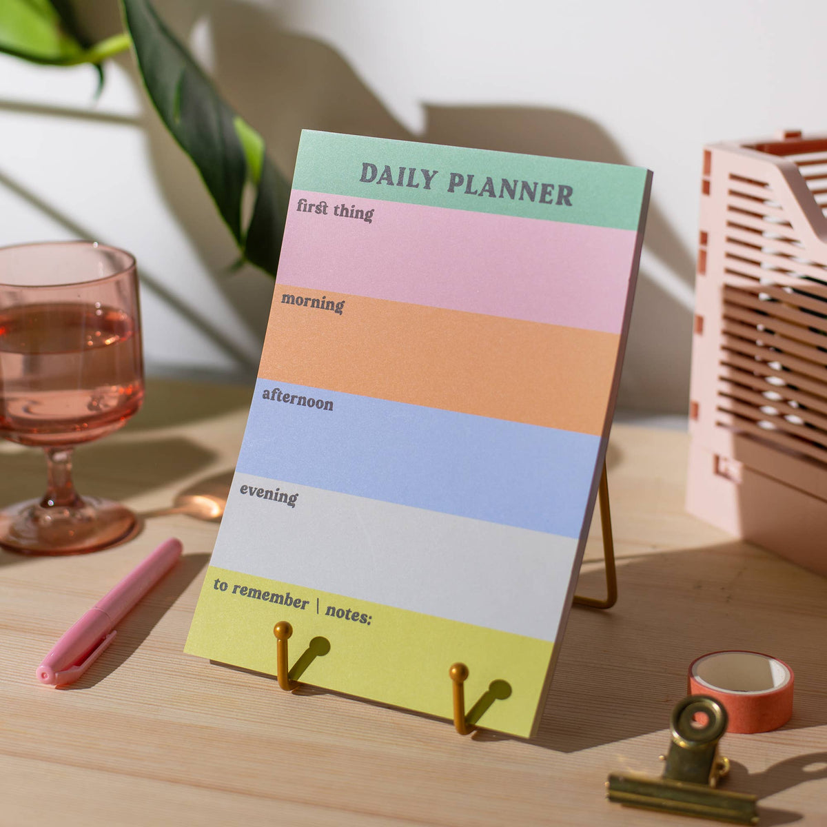 Daily Planner Pad  | Rainbow Colour Block Notepad