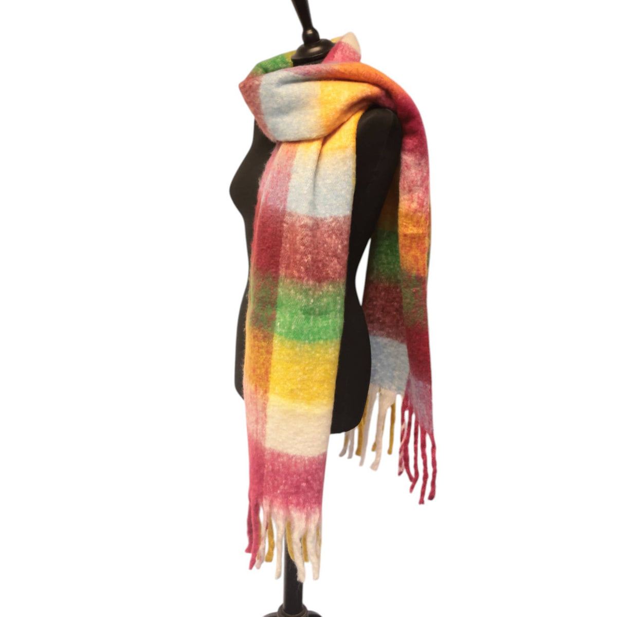 Rainbow Check Chunky Winter Scarf SW861