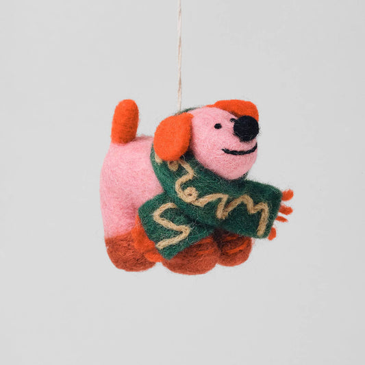 Flip Dog Hanging Felt Ornament