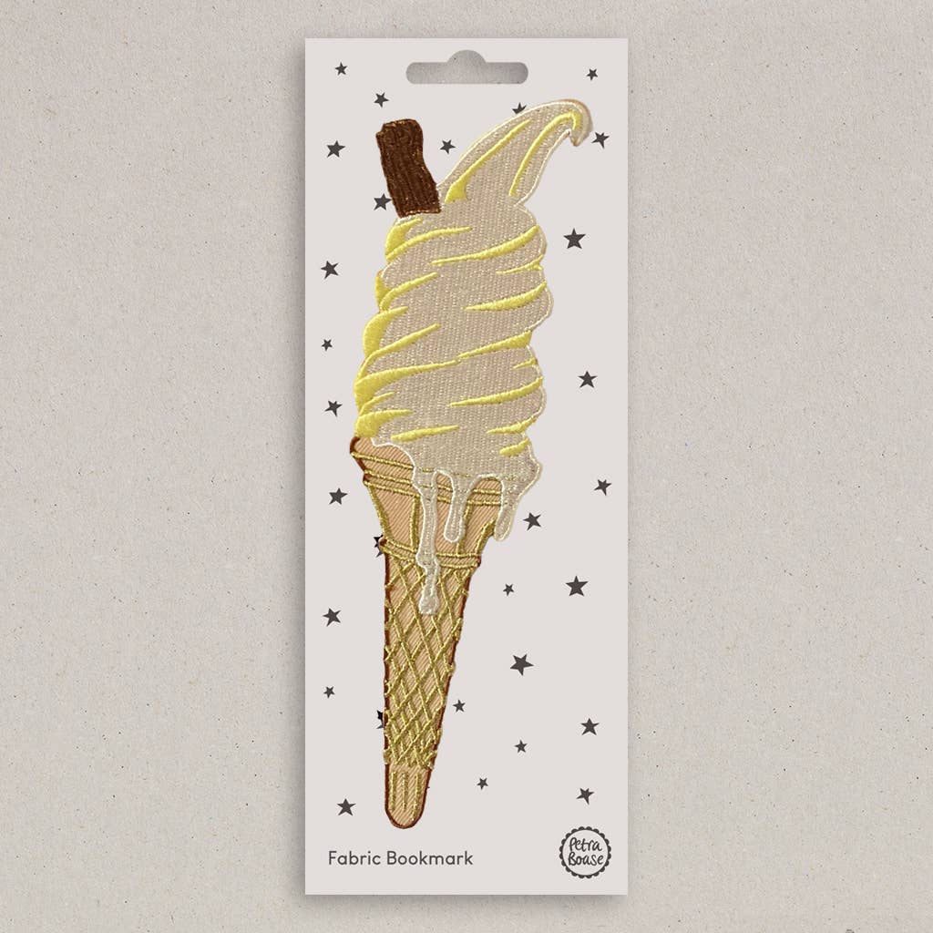 Ice Cream |  Embroidered Fabric Bookmark