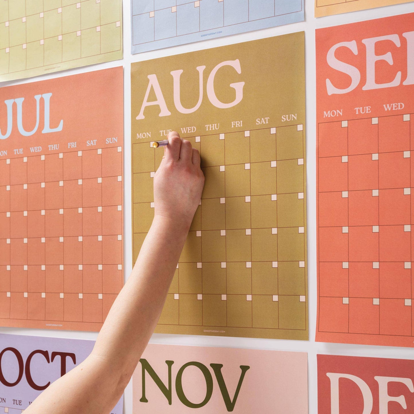 Large Monthly Undated A3 Wall Planner | 12 Pages | Boho Scandi